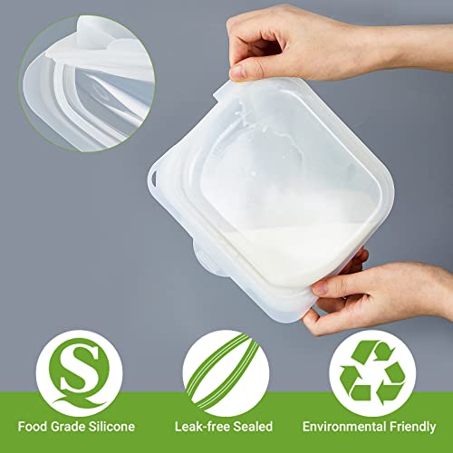 INKBIRD Reusable Silicone Bags for Food Storage Bundle 4-Pack, BPA Free Food Grade Meal Prep Food Storage Containers Set, for Lunch, Travel, Freezer, Oven, Microwave, Dishwasher Safe, Leakproof