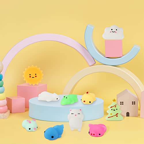 Resumplan Mochi Squishy Toys, 30 PCS Party Favors for Kids,Kawaii Squishies Stress Reliever Anxiety Toys, for Birthday, Halloween, Easter, Christmas,Classroom Prizes and Any Party Favor Sets