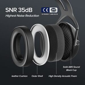 SNR35dB Hearing Protection Ear Muffs for Noise Reduction, Effective Ear Protection, Noise Cancelling Ear Muffs, Ear Protection for Shooting, Mowing, Autism, Sleeping, Safety Earmuffs with Storage Bag