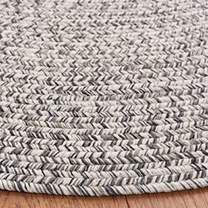 SAFAVIEH Braided Collection Area Rug - 4' x 6' Oval, Grey & Ivory, Handmade Farmhouse, Ideal for High Traffic Areas in Living Room, Bedroom (BRA201F)