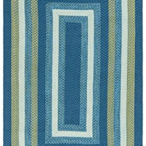 SAFAVIEH Braided Collection Accent Rug - 4' x 6', Aqua & Green, Handmade Farmhouse, Ideal for High Traffic Areas in Entryway, Living Room, Bedroom (BRA230J)