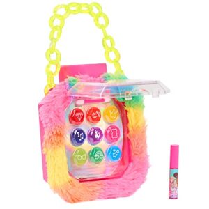 just play barbie extra fur make up purse, 9 shades of pretend play make up, multi-color