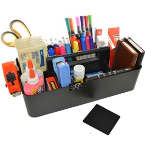 Enjoy Organizer - 8 Compartments DIY Dividers,Large Portable Caddy, Multi Purpose,Stackable, Modern Solution for School, office, Desktop Endless use of your Choice -MADE IN USA (Black)