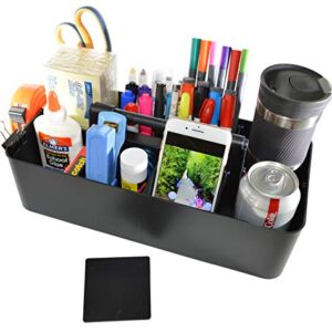 Enjoy Organizer - 8 Compartments DIY Dividers,Large Portable Caddy, Multi Purpose,Stackable, Modern Solution for School, office, Desktop Endless use of your Choice -MADE IN USA (Black)