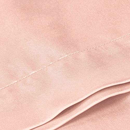 FOX-TECH Satin Pillowcase for Hair and Skin Set of 2, Super Soft and Smooth Pillowcase with Envelope Closure, Silk Pillow Case Queen 2 Pack, 20” x 30” (Light Pink)