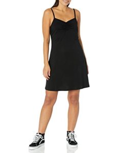 volcom women's scenic stone fit and flare knit dress, black, small