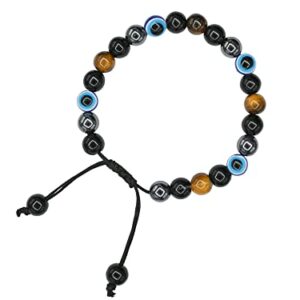 Evil Eye Bracelets for Men Women - Ultimate Protection Mens Bracelet - Evil Eye, Black Obsidian, Tigers Eye and Hematite - Healing Bracelets Gifts for Mom Mothers Day Pulseras Para Hombres Mujer