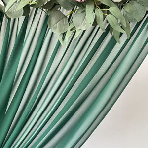 EHLDekol Sheer Chiffon Backdrop Curtains 10ft x 10ft，Chiffon Fabric Drapes for Wedding, Long Sheer Curtain for Living Room, Arch Party Stage Decoration (Emerald Green, 120 x 120 Inch)