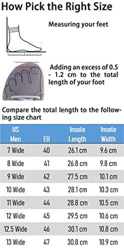 WHITIN Men's Extra Wide Width Fashion Barefoot Sneakers Zero Drop Sole W81 Size 11W Minimus Weightlifting Minimalist Tennis Shoes Walking Black Gum 44