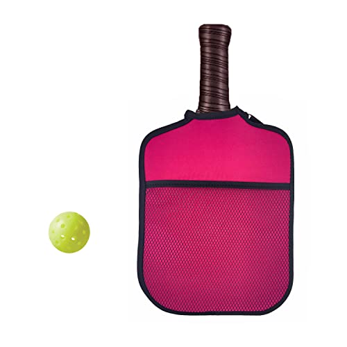 YTYKINOY Neoprene Pickleball Paddle Cover Pickleball Racket Sleeve (Hot Pink)