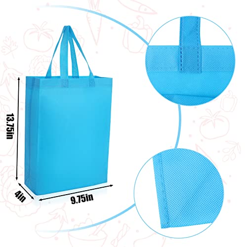 60 Pack Non Woven Tote Bags Reusable Gift Bag Large Reusable Bags with Handles Foldable Grocery Tote Adults Kids Goodie Bags Non Woven Fabric Bags for Birthday Party Shopping Treat Favor, 14 x 10 Inch
