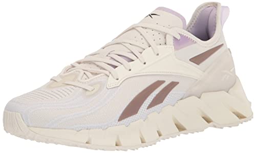 Reebok Women's Zig Kinetica 3.0 Sneaker, Chalk/Taupe/Purple Oasis, 6.5