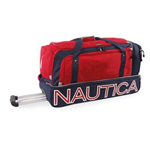 NAUTICA Submariner 30" Rolling Duffel, RED/Navy