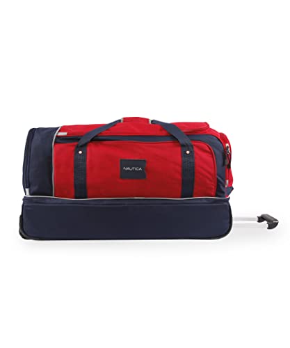 NAUTICA Submariner 30" Rolling Duffel, RED/Navy