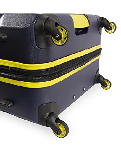 Nautica Lightview 3pc Hardside Luggage Set, Navy/Yellow