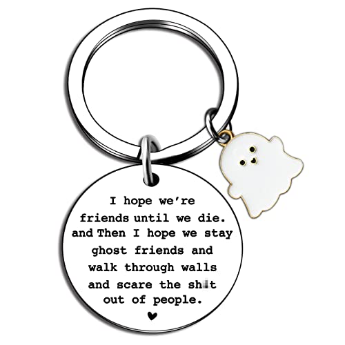 Lamdo Funny Keychain Friendship Gifts for Women Cute Best Friend Unique Birthday Soul Sisters Bestie Classmates (Silver)