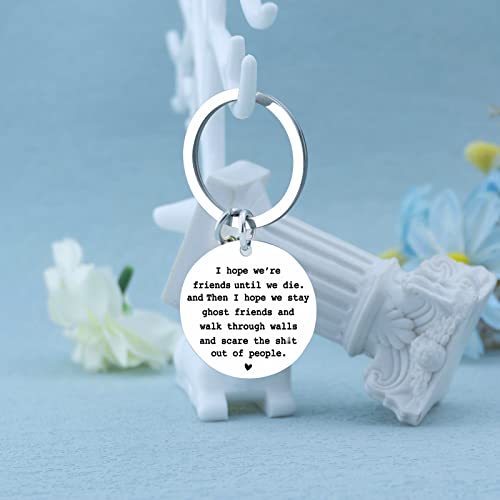 Lamdo Funny Keychain Friendship Gifts for Women Cute Best Friend Unique Birthday Soul Sisters Bestie Classmates (Silver)