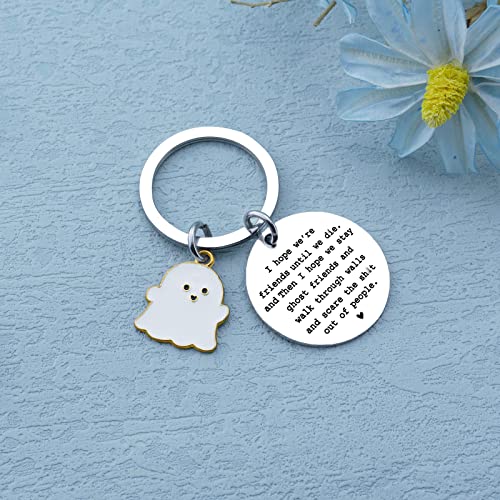 Lamdo Funny Keychain Friendship Gifts for Women Cute Best Friend Unique Birthday Soul Sisters Bestie Classmates (Silver)