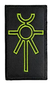 almost sgt warhammer 40k necrons symbol patch black background - funny tactical morale embroidered patch hook fastener backing