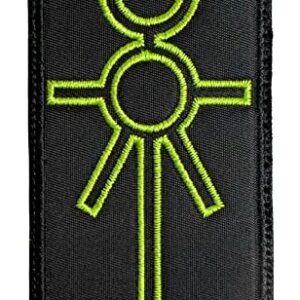 Almost SGT Warhammer 40K Necrons Symbol Patch Black Background - Funny Tactical Morale Embroidered Patch Hook Fastener Backing