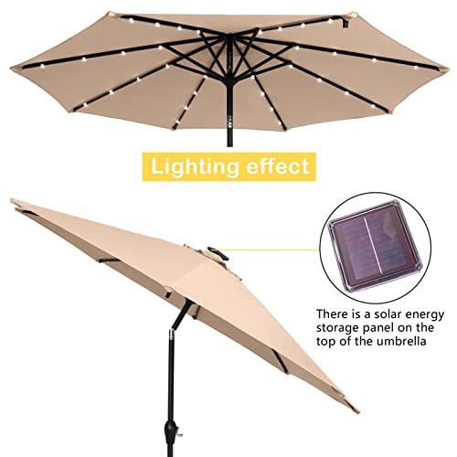 WJZYJ patio umbrella with solar lights Outside Shade patio table umbrellas Windproof patio unbrella's with lights bistro backyard deck balcony patio umbrella solar for patio, lawn & garden