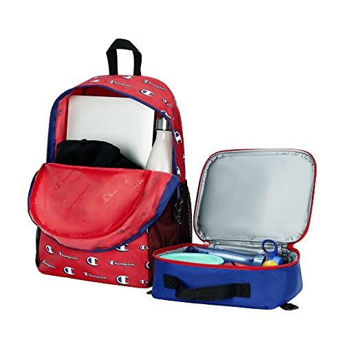 Champion Munch Backpack Lunch Kit Combo Red/Blue One Size