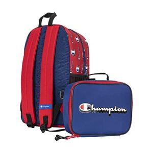 Champion Munch Backpack Lunch Kit Combo Red/Blue One Size