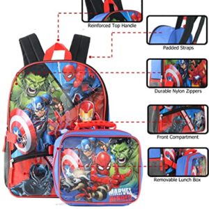 Marvel Avengers Backpack with Lunch Bag (One Size, Heroes)