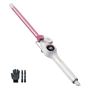 orynne 1/2 inch curling iron wand ceramic, small barrel curling iron for tight curls, half inch tiny curling wand for short & long hair, heat up fast, digital temp control