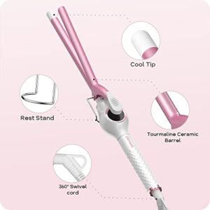 ORYNNE 1/2 Inch Curling Iron Wand Ceramic, Small Barrel Curling Iron for Tight Curls, Half Inch Tiny Curling Wand for Short & Long Hair, Heat Up Fast, Digital Temp Control