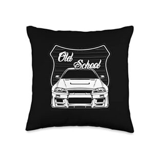 vintage hot rod, vintage lowriders, classic muscle classic tuner car, import racer, men's old school hot rod throw pillow, 16x16, multicolor