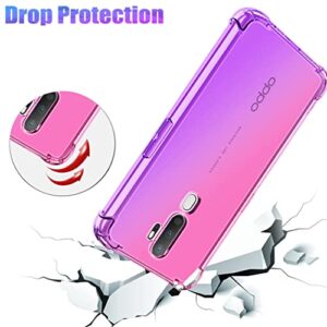 Gufuwo Case for Oppo A9 2020/OPPO A11X/OPPO A5 2020/OPPO A11 Cute Case Girls Women, Gradient Slim Anti Scratch Soft TPU Phone Cover Shockproof Protective Case for Oppo A9 2020 (Pink/Purple)