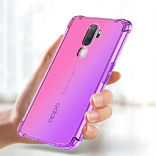 Gufuwo Case for Oppo A9 2020/OPPO A11X/OPPO A5 2020/OPPO A11 Cute Case Girls Women, Gradient Slim Anti Scratch Soft TPU Phone Cover Shockproof Protective Case for Oppo A9 2020 (Pink/Purple)