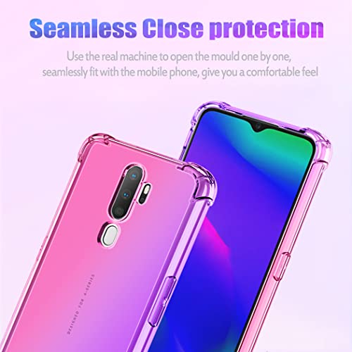 Gufuwo Case for Oppo A9 2020/OPPO A11X/OPPO A5 2020/OPPO A11 Cute Case Girls Women, Gradient Slim Anti Scratch Soft TPU Phone Cover Shockproof Protective Case for Oppo A9 2020 (Pink/Purple)