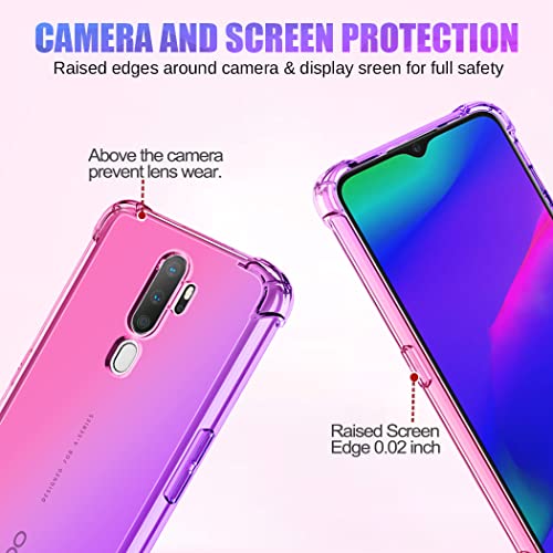 Gufuwo Case for Oppo A9 2020/OPPO A11X/OPPO A5 2020/OPPO A11 Cute Case Girls Women, Gradient Slim Anti Scratch Soft TPU Phone Cover Shockproof Protective Case for Oppo A9 2020 (Pink/Purple)