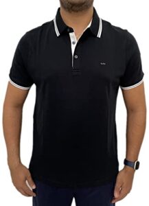 michael kors mens pima soft touch classic fit polo shirt short sleeve pique (medium, true black)