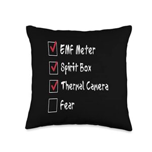 Great Ghost Hunter Saying Outfit & Gifts Gear I Mind Paranormal Hunt Halloween Hunter Throw Pillow, 16x16, Multicolor