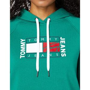 Tommy Hilfiger Women's Everyday Fleece Graphic Hoodie Sweatshirt, Kelly Green, Medium