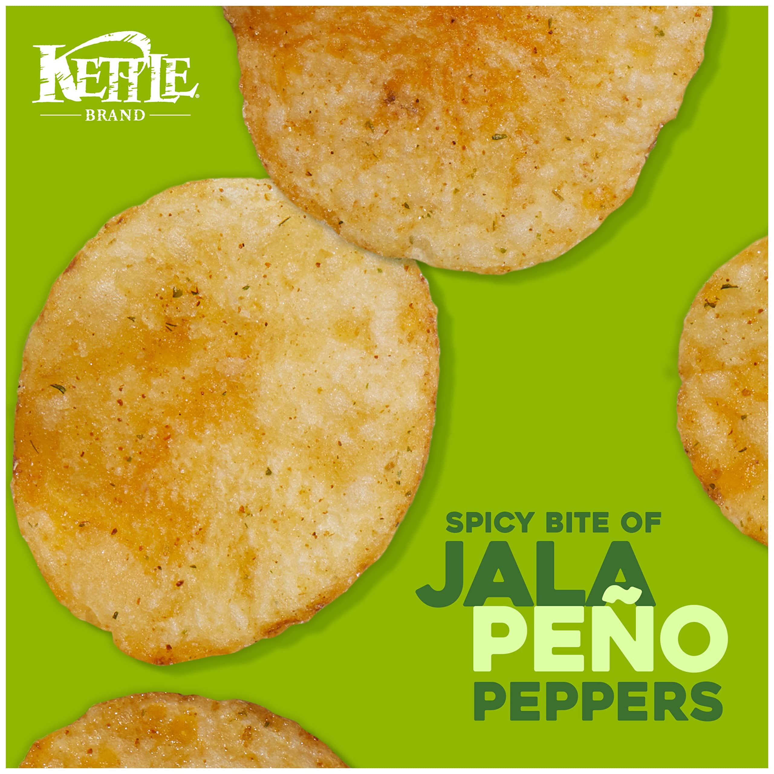 Kettle Brand Jalapeno Kettle Potato Chips, Gluten-Free, Non-GMO, 7.5 oz Bag