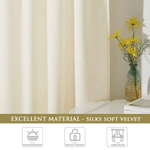 StangH Ivory White Velvet Curtains - Super Soft Back Tab Window Curtains for Bedroom, Privacy Home Decoration for Living Dining Room/Nursery, W52 x L84 inches, 1 Panel