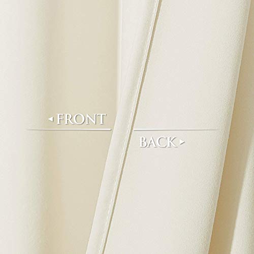 StangH Ivory White Velvet Curtains - Super Soft Back Tab Window Curtains for Bedroom, Privacy Home Decoration for Living Dining Room/Nursery, W52 x L84 inches, 1 Panel