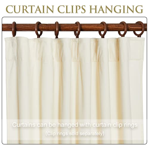 StangH Ivory White Velvet Curtains - Super Soft Back Tab Window Curtains for Bedroom, Privacy Home Decoration for Living Dining Room/Nursery, W52 x L84 inches, 1 Panel