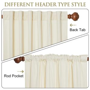 StangH Ivory White Velvet Curtains - Super Soft Back Tab Window Curtains for Bedroom, Privacy Home Decoration for Living Dining Room/Nursery, W52 x L84 inches, 1 Panel