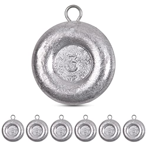 Disc Sinkers Fishing Weights Saltwater Surf Fishing Weights Coin Sinkers 1oz 2oz 3oz 4oz 5oz 6oz 8oz Catfishing Gear Tackle Circle Fishing Sinker Weight Kit