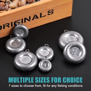 Disc Sinkers Fishing Weights Saltwater Surf Fishing Weights Coin Sinkers 1oz 2oz 3oz 4oz 5oz 6oz 8oz Catfishing Gear Tackle Circle Fishing Sinker Weight Kit