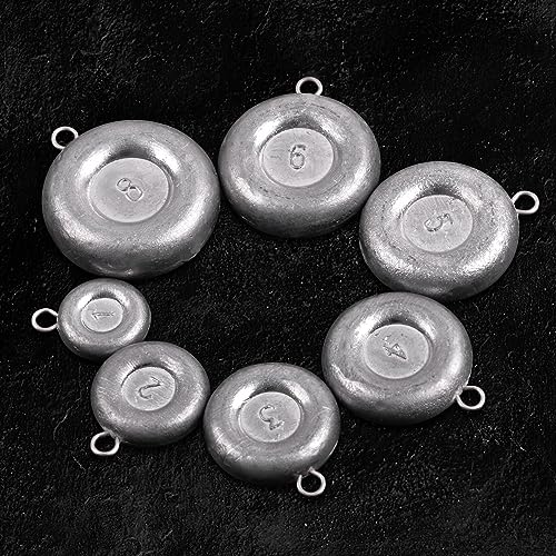 Disc Sinkers Fishing Weights Saltwater Surf Fishing Weights Coin Sinkers 1oz 2oz 3oz 4oz 5oz 6oz 8oz Catfishing Gear Tackle Circle Fishing Sinker Weight Kit