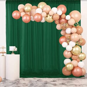 Emerald Green Backdrop Curtains 10FTx10FT 2 Panels Chiffon Fabric Wedding Drapes Semi Sheer Curtains for Backdrop Baby Shower Background Photography Backdrop Drapes for Arch Party Birthday Decoraions