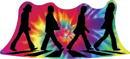 Beatles Abbey Road Sticker Crosswalk Decal Merchandise Memorabilia Album Record Iconic Band Pepper Vinyl Sticker | Premium Quality | 7-Inches | S041 (Black-Tiedye)