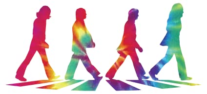 Beatles Abbey Road Sticker Crosswalk Decal Merchandise Memorabilia Album Record Iconic Band Pepper Vinyl Sticker | Premium Quality | 7-Inches | S041 (White-Tiedye)