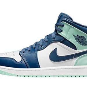 Nike Men's Air Jordan 1 Mid Sneaker, Mystic Navy/Mint Foam-white, 10